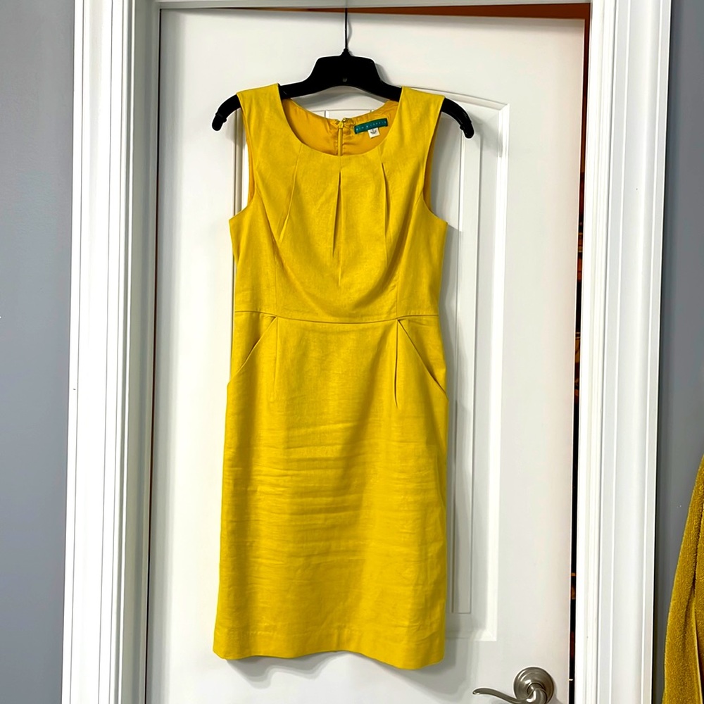 Yellow Linen Sheath Dress